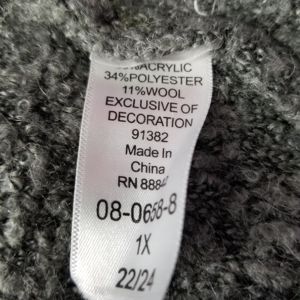 Denim 24/7 Gray Sweater with Floral Embroidery - Picture 10 of 10